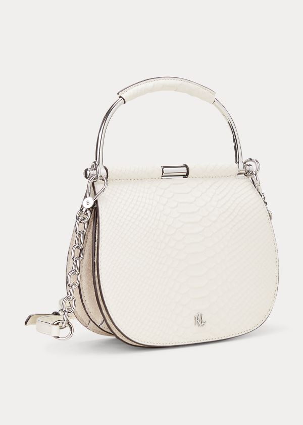 Satchel Ralph Lauren Mujer Creme - Suede Mini Round - USCPR4950